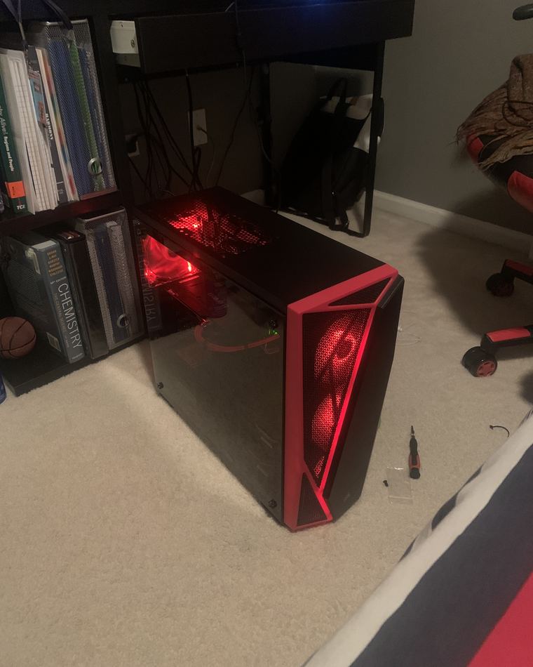 Red custom gaming PC build